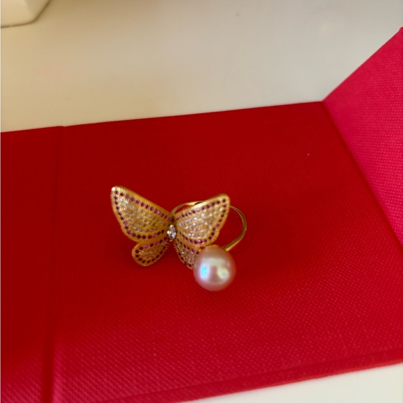 Butterfly pearl ring - Picture 2 of 3